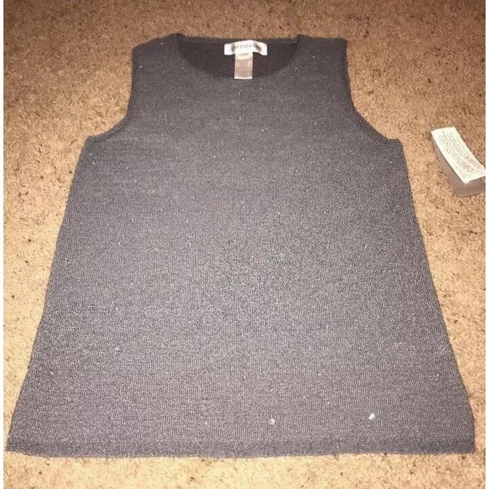 Jones New York Tank Gray Bling Size Small Sequins Sleeveless NWT